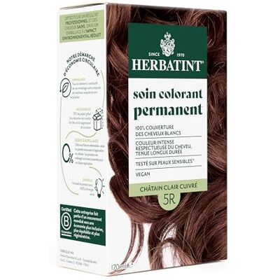 Herbatint Permanente haarkleuring 5R lichtbruin, koperbruin, 170 ml, zonder ammoniak, 100% dekking van wit haar, dermatologisch getest voor de gevoelige huid, met 8 biologische plantenextracten Herbatint Permanente haarkleuring 5R lichtbruin, koperbruin, 170 ml, zonder ammoniak, 100% dekking van wit haar, dermatologisch getest voor de gevoelige huid, met 8 biologische plantenextracten