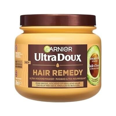 Garnier Ultrazacht, avocado-olie en sheaboter, voedt intens, voor zeer droog, golvend of krullend haar, 340 ml Garnier Ultrazacht, avocado-olie en sheaboter, voedt intens, voor zeer droog, golvend of krullend haar, 340 ml