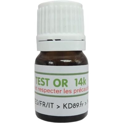 KD89 14K test gebruiksklare reactieve fles voor het testen van 14-karaats goud 585/1000 Codigoutte klaar voor gebruik. KD89 14K test gebruiksklare reactieve fles voor het testen van 14-karaats goud 585/1000 Codigoutte klaar voor gebruik.