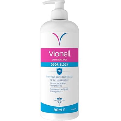 Vionell Odor Block Gel voor vrouwen met geurbloktechnologie, die helpt om geuren te stoppen voordat het verschijnt, tot 24 uur geurbescherming, 500 ml Vionell Odor Block Gel voor vrouwen met geurbloktechnologie, die helpt om geuren te stoppen voordat het verschijnt, tot 24 uur geurbescherming, 500 ml