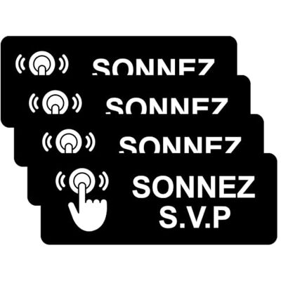 Haobase 4 stuks vinyl stickers met opschrift "Please Ring the Bell" (180 mm x 70 mm) Haobase 4 stuks vinyl stickers met opschrift "Please Ring the Bell" (180 mm x 70 mm)