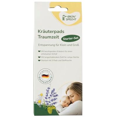 Grünspecht 1502-V1 3 kruidenpads "Dream Time" voor een herstellende, rustgevende en ontspannende slaap, starterset met 3 geurpads en stoffen zakje voor de pols Grünspecht 1502-V1 3 kruidenpads "Dream Time" voor een herstellende, rustgevende en ontspannende slaap, starterset met 3 geurpads en stoffen zakje voor de pols
