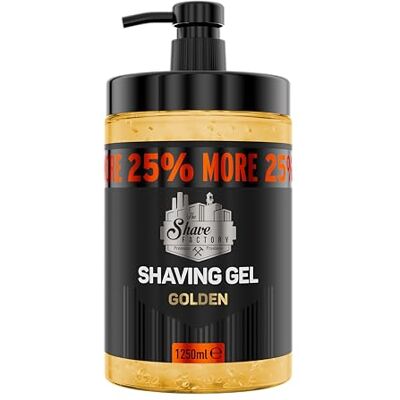 the shave factory Scheergel – Golden 1250 ml – ultrazachte scheerbeurt, hydratatie en bescherming voor mannen – geraffineerde gel voor een nauwkeurige en verfrissende scheerbeurt the shave factory Scheergel – Golden 1250 ml – ultrazachte scheerbeurt, hydratatie en bescherming voor mannen – geraffineerde gel voor een nauwkeurige en verfrissende scheerbeurt