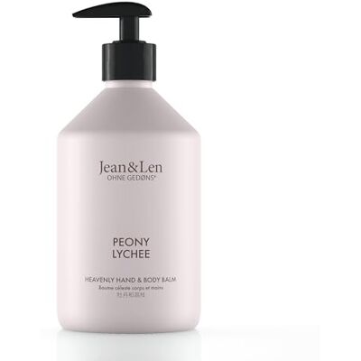 Jean & Len Heavenly Peony & Litchi hand- en lichaamsbalsem voor een geurende verzorgingservaring, met biologische arganolie en sheaboter, minimalistische fles, zonder parabenen en siliconen Jean & Len Heavenly Peony & Litchi hand- en lichaamsbalsem voor een geurende verzorgingservaring, met biologische arganolie en sheaboter, minimalistische fles, zonder parabenen en siliconen