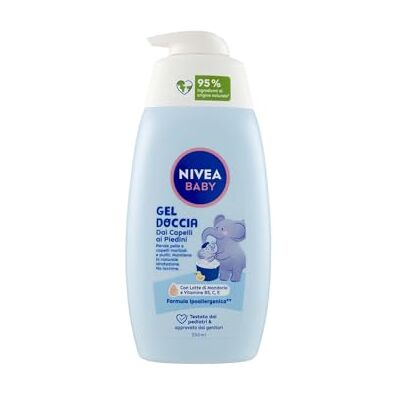 NIVEA BABY Douchegel met voethaar, 500 ml, babyschuimbad voor zachte en schone huid en haar, babybad met scheurvrije bescherming, hydraterende en verzachtende kindershampoo NIVEA BABY Douchegel met voethaar, 500 ml, babyschuimbad voor zachte en schone huid en haar, babybad met scheurvrije bescherming, hydraterende en verzachtende kindershampoo