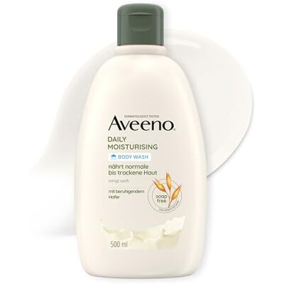 Aveeno Daily Moisturising Veganistische douchegel, zeepvrije verzorgende douchegel met rustgevende haver voor normale tot droge en gevoelige huid, 500 ml Aveeno Daily Moisturising Veganistische douchegel, zeepvrije verzorgende douchegel met rustgevende haver voor normale tot droge en gevoelige huid, 500 ml