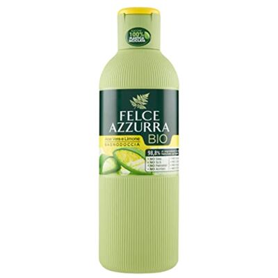 Felce Azzurra Biologische douchebad met aloë vera en citroen, met frisse citrusgeur en aloë vera op biologische basis, 100% recyclebare verpakking, 1 stuk (1 x 500 ml) Felce Azzurra Biologische douchebad met aloë vera en citroen, met frisse citrusgeur en aloë vera op biologische basis, 100% recyclebare verpakking, 1 stuk (1 x 500 ml)
