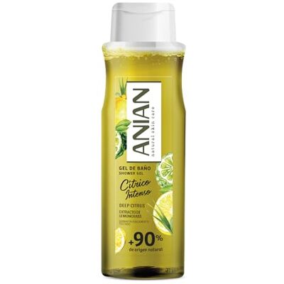 ANIAN Intensieve citrusbadgel, 750 ml, met citroengrasextract, diep en intens aroma, voor elk huidtype, 90% ingrediënten van natuurlijke oorsprong, geschikt voor veganisten ANIAN Intensieve citrusbadgel, 750 ml, met citroengrasextract, diep en intens aroma, voor elk huidtype, 90% ingrediënten van natuurlijke oorsprong, geschikt voor veganisten