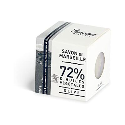 La Corvette Zeepkubus de Marseille Olive Ecocert Karton 200 g La Corvette Zeepkubus de Marseille Olive Ecocert Karton 200 g