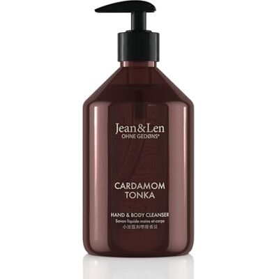 Jean & Len Cardamom & Tonka hand- en lichaamsreiniger, voor een geurige reinigingservaring, lichaams- en handzeep in een hoogwaardige fles, exotische geur Jean & Len Cardamom & Tonka hand- en lichaamsreiniger, voor een geurige reinigingservaring, lichaams- en handzeep in een hoogwaardige fles, exotische geur