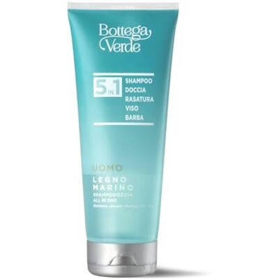 Bottega Verde Zeehout 5-in-1 alles-in-één doucheshampoo met mineralen (200 ml) shampoo, douche, scheren, gezicht, baard Bottega Verde Zeehout 5-in-1 alles-in-één doucheshampoo met mineralen (200 ml) shampoo, douche, scheren, gezicht, baard