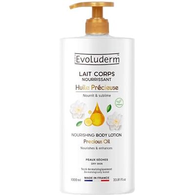 Evoluderm Voedende lichaamsmelk, waardevolle olie, 1000 ml, gemaakt in Frankrijk Evoluderm Voedende lichaamsmelk, waardevolle olie, 1000 ml, gemaakt in Frankrijk