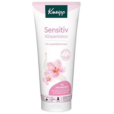 Kneipp Sensitiv Body Lotion met biologisch amandelbloesemextract voor de gevoelige huid, lichte en snel absorberende textuur voor een fluweelzacht gevoel, 200 ml Kneipp Sensitiv Body Lotion met biologisch amandelbloesemextract voor de gevoelige huid, lichte en snel absorberende textuur voor een fluweelzacht gevoel, 200 ml