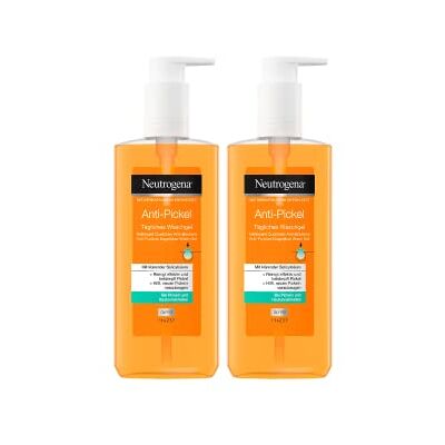 Neutrogena 2 x 200 ml dagelijkse anti-puistjes reinigingsgel met salicylzuur voor onzuivere huid, olievrij, 2 x 200 ml Neutrogena 2 x 200 ml dagelijkse anti-puistjes reinigingsgel met salicylzuur voor onzuivere huid, olievrij, 2 x 200 ml