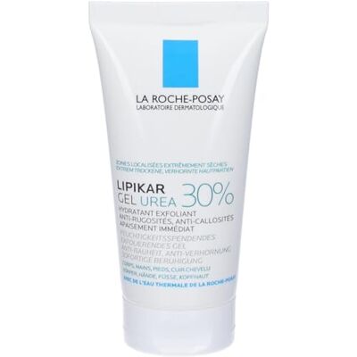 La Roche-Posay Lipikar 30% hydraterende ureumgel voor het lichaam met 30% ureum, rustgevende en exfoliërende gel, tegen extreem droge en eeltige huid, 50 ml La Roche-Posay Lipikar 30% hydraterende ureumgel voor het lichaam met 30% ureum, rustgevende en exfoliërende gel, tegen extreem droge en eeltige huid, 50 ml