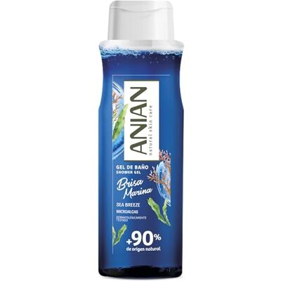 ANIAN Zeebries badgel, 750 ml, met microalgenextract, frisse en oceaangeur, voor elk huidtype, 90% ingrediënten van natuurlijke oorsprong, geschikt voor veganisten ANIAN Zeebries badgel, 750 ml, met microalgenextract, frisse en oceaangeur, voor elk huidtype, 90% ingrediënten van natuurlijke oorsprong, geschikt voor veganisten