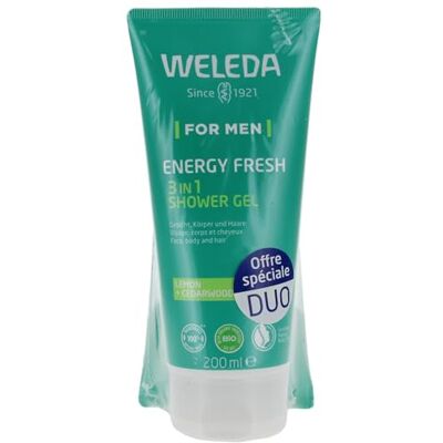 Weleda Homme Energy Fresh 3-in-1 Douchegel, 2 x 200 ml Weleda Homme Energy Fresh 3-in-1 Douchegel, 2 x 200 ml