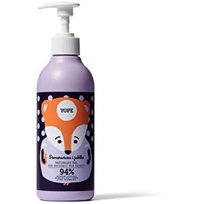 Yope Douchegel voor kinderen, natuurlijk, oranje en appel, 400 ml Yope Douchegel voor kinderen, natuurlijk, oranje en appel, 400 ml