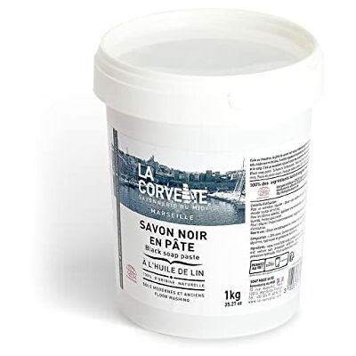 La Corvette Ecocert Zwarte Zeep van Lijnzaadolie, 1 kg La Corvette Ecocert Zwarte Zeep van Lijnzaadolie, 1 kg