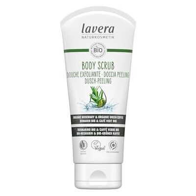 lavera Peelingdouche, natuurlijke cosmetica, veganistisch, gecertificeerd, scrubingdouche, met biologische rozemarijn en biologische groene koffie, biologisch afbreekbare formules zonder minerale oliën, 200 ml lavera Peelingdouche, natuurlijke cosmetica, veganistisch, gecertificeerd, scrubingdouche, met biologische rozemarijn en biologische groene koffie, biologisch afbreekbare formules zonder minerale oliën, 200 ml