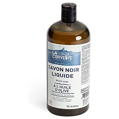La Corvette Ecocert Olive Vloeibare Zwarte Zeep, 1 L La Corvette Ecocert Olive Vloeibare Zwarte Zeep, 1 L