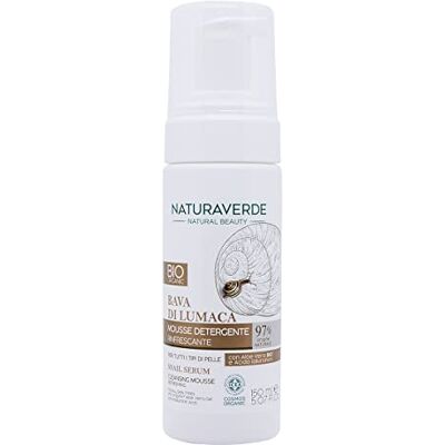 Naturaverde Biologisch – slakkenreinigingsschuim, biologisch schuim, biologisch reinigingsschuim, reinigingsschuim met biologische aloë vera en hyaluronzuur, ICEA-gecertificeerd, verfrissend, 150 ml Naturaverde Biologisch – slakkenreinigingsschuim, biologisch schuim, biologisch reinigingsschuim, reinigingsschuim met biologische aloë vera en hyaluronzuur, ICEA-gecertificeerd, verfrissend, 150 ml