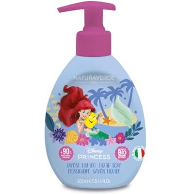 Naturaverde Kids Disney Princess vloeibare zeep voor kinderen, Ariel, kinderzeep, met korenbloemextract, biologische handzeep, 300 ml Naturaverde Kids Disney Princess vloeibare zeep voor kinderen, Ariel, kinderzeep, met korenbloemextract, biologische handzeep, 300 ml