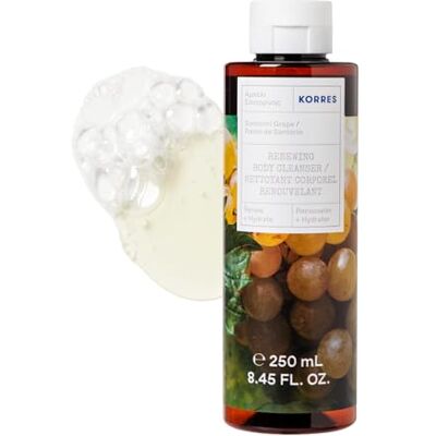 KORRES Santorini Grape Revitaliserende douchegel met actieve aloë vera, dermatologisch getest en veganistisch, 250 ml KORRES Santorini Grape Revitaliserende douchegel met actieve aloë vera, dermatologisch getest en veganistisch, 250 ml