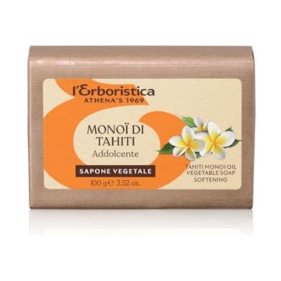 L'Erboristica Athena's Plantaardige zeep met monoi-olie, wasverzachtende zeep, 100 g, gemaakt in Italië L'Erboristica Athena's Plantaardige zeep met monoi-olie, wasverzachtende zeep, 100 g, gemaakt in Italië