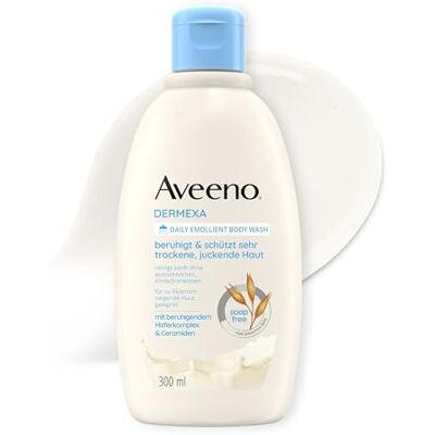 Aveeno Dermexa Veganistische douchecrème zonder zeep 300 ml met rustgevend havercomplex voor zeer droge, jeukende, gevoelige en eczeemgevoelige huid Aveeno Dermexa Veganistische douchecrème zonder zeep 300 ml met rustgevend havercomplex voor zeer droge, jeukende, gevoelige en eczeemgevoelige huid