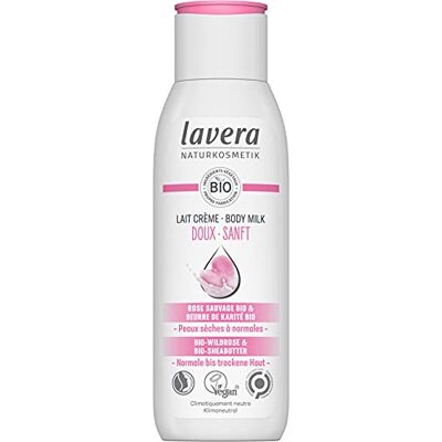 lavera Melkcrème, natuurlijke cosmetica, veganistisch, biologische wilde roos en biologische sheaboter, gecertificeerd, 200 ml lavera Melkcrème, natuurlijke cosmetica, veganistisch, biologische wilde roos en biologische sheaboter, gecertificeerd, 200 ml