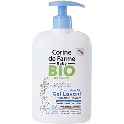 Corine de Farme Geparfumeerde Micellaire Body & Hair Gel voor Baby Biologisch Ecocert gecertificeerd Gevoelige Huid, Delicaat Haar Vanaf de geboorte 500 ml Corine de Farme Geparfumeerde Micellaire Body & Hair Gel voor Baby Biologisch Ecocert gecertificeerd Gevoelige Huid, Delicaat Haar Vanaf de geboorte 500 ml