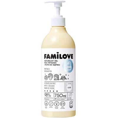 Yope FAMILOVE Douchegel, 98% natuurlijke ingrediënten, zacht, hydraterend, pH-neutraal, 750 ml Yope FAMILOVE Douchegel, 98% natuurlijke ingrediënten, zacht, hydraterend, pH-neutraal, 750 ml