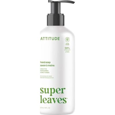 ATTITUDE Handzeep, plantaardige en minerale ingrediënten, veganistische verzorgings- en schoonheidsproducten, olijfbladeren, 473 ml ATTITUDE Handzeep, plantaardige en minerale ingrediënten, veganistische verzorgings- en schoonheidsproducten, olijfbladeren, 473 ml