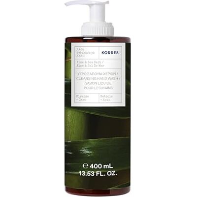 KORRES ALOE & SEA Salt vloeibare handzeep reinigt zacht en hydrateert de huid met zeezoutgeur, siliconenvrij en parabenen, veganistisch, 400 ml KORRES ALOE & SEA Salt vloeibare handzeep reinigt zacht en hydrateert de huid met zeezoutgeur, siliconenvrij en parabenen, veganistisch, 400 ml