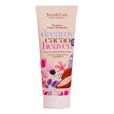 Jean & Len Cacaoboter douchecrème met pH-waarde voor de huid, rijke douche-ervaring met waardevol cacaoboterextract en macadamia-notenolie, veganistische douchegel Jean & Len Cacaoboter douchecrème met pH-waarde voor de huid, rijke douche-ervaring met waardevol cacaoboterextract en macadamia-notenolie, veganistische douchegel