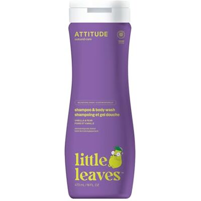 ATTITUDE Shampoo en douchegel voor kinderen, CEE-gecertificeerd, dermatologisch getest, plantaardige en minerale ingrediënten, veganistisch, vanille en peer, 473 ml ATTITUDE Shampoo en douchegel voor kinderen, CEE-gecertificeerd, dermatologisch getest, plantaardige en minerale ingrediënten, veganistisch, vanille en peer, 473 ml