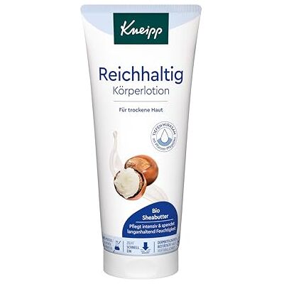 Kneipp Rijke bodylotion voor droge huid met biologische sheaboter trekt snel in 200 ml Kneipp Rijke bodylotion voor droge huid met biologische sheaboter trekt snel in 200 ml