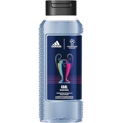 adidas UEFA Champions League Goal Edition douchegel met frisse groene varengeur, langdurig, met natuurlijke etherische oliën voor mannen, 250 ml adidas UEFA Champions League Goal Edition douchegel met frisse groene varengeur, langdurig, met natuurlijke etherische oliën voor mannen, 250 ml