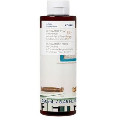 KORRES BERGAMOT PEAR Douchegel met zuiverend salie-extract, zachte peergeur, bad en scheren, dermatologisch getest, veganistisch, zonder siliconen en parabenen, 250 ml KORRES BERGAMOT PEAR Douchegel met zuiverend salie-extract, zachte peergeur, bad en scheren, dermatologisch getest, veganistisch, zonder siliconen en parabenen, 250 ml
