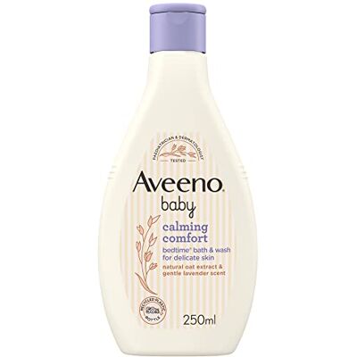 Aveeno Baby Kalmerend babybad en reinigingsmiddel (1 x 250 ml), scheurvrij en zeepvrij, met zachte geur van lavendel en vanille, reinigt zacht de huid voor het slapengaan, voor een huid Aveeno Baby Kalmerend babybad en reinigingsmiddel (1 x 250 ml), scheurvrij en zeepvrij, met zachte geur van lavendel en vanille, reinigt zacht de huid voor het slapengaan, voor een huid