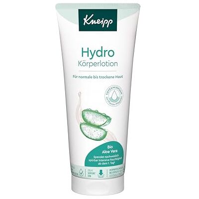 Kneipp Hydro Body Lotion met waardevol biologisch aloë vera-extract en hydraterende panthenol voor normale tot droge huid, trekt snel in, 200 ml Kneipp Hydro Body Lotion met waardevol biologisch aloë vera-extract en hydraterende panthenol voor normale tot droge huid, trekt snel in, 200 ml