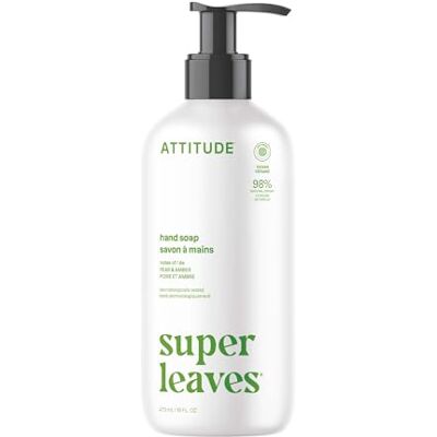 ATTITUDE Handzeep, plantaardige en minerale ingrediënten, veganistische verzorgings- en schoonheidsproducten, olijfbladeren, 473 ml ATTITUDE Handzeep, plantaardige en minerale ingrediënten, veganistische verzorgings- en schoonheidsproducten, olijfbladeren, 473 ml