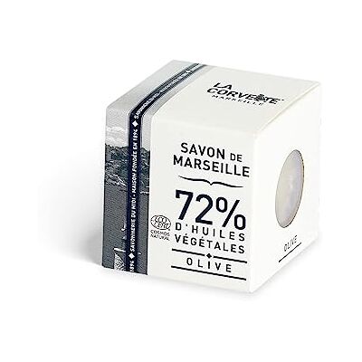 La Corvette Zeepkubus de Marseille Olive Ecocert Karton 100 g La Corvette Zeepkubus de Marseille Olive Ecocert Karton 100 g