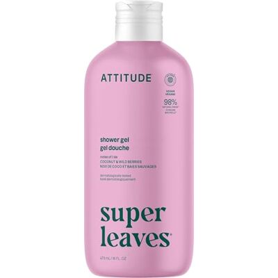 ATTITUDE Douchegel, plantaardige en minerale ingrediënten, schoonheidsproducten en persoonlijke verzorgingsproducten, rustgevend, witte theebladeren, 473 ml ATTITUDE Douchegel, plantaardige en minerale ingrediënten, schoonheidsproducten en persoonlijke verzorgingsproducten, rustgevend, witte theebladeren, 473 ml