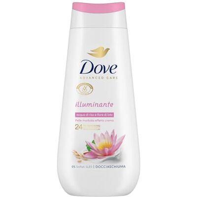 Dove Verhelderende douchegel, vochtinbrengende douchegel, zachte formule tegen huidmicrobioom met plantaardige vochtinbrengende middelen, SLES-sulfaatvrij, douchebad voor dames en heren, 225 ml Dove Verhelderende douchegel, vochtinbrengende douchegel, zachte formule tegen huidmicrobioom met plantaardige vochtinbrengende middelen, SLES-sulfaatvrij, douchebad voor dames en heren, 225 ml