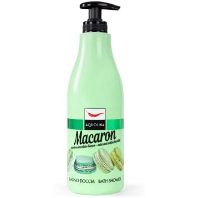 Aquolina Bain Douche Macaron, Mint en Witte Chocolade, Bad Schuim, Licht en Snel Absorptie, 500 ml Aquolina Bain Douche Macaron, Mint en Witte Chocolade, Bad Schuim, Licht en Snel Absorptie, 500 ml
