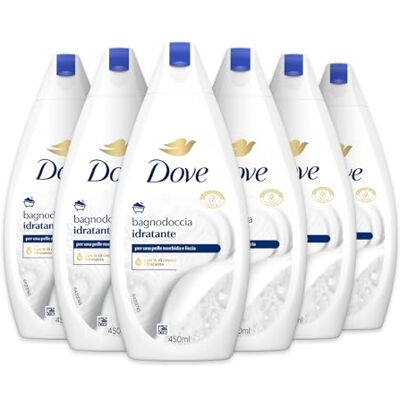 Dove Hydraterend douchebad, formule met Dermo-Natural vochtinbrengende crème, met 1/4 vochtinbrengende crème, dermatologisch getest, zeep voor mannen en vrouwen, 100% gerecyclede fles, 6 stuks x 450 ml Dove Hydraterend douchebad, formule met Dermo-Natural vochtinbrengende crème, met 1/4 vochtinbrengende crème, dermatologisch getest, zeep voor mannen en vrouwen, 100% gerecyclede fles, 6 stuks x 450 ml