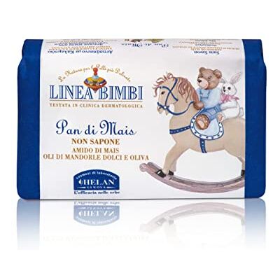 Helan , Linea Kids Bio maïsbrood zeep zonder zeep, maïszetmeel voor zacht babybad, voedende en hydraterende reiniger voor de gevoelige huid met zoete amandelolie en olijfolie, 100 g Helan , Linea Kids Bio maïsbrood zeep zonder zeep, maïszetmeel voor zacht babybad, voedende en hydraterende reiniger voor de gevoelige huid met zoete amandelolie en olijfolie, 100 g