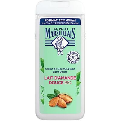 Le Petit Marseillais Extra zachte douchecrème biologische zoete amandelmelk (fles van 650 ml) – douchegel met 92% ingrediënten van natuurlijke oorsprong – pH-neutraal voor de huid en zonder kleurstoffen Le Petit Marseillais Extra zachte douchecrème biologische zoete amandelmelk (fles van 650 ml) – douchegel met 92% ingrediënten van natuurlijke oorsprong – pH-neutraal voor de huid en zonder kleurstoffen